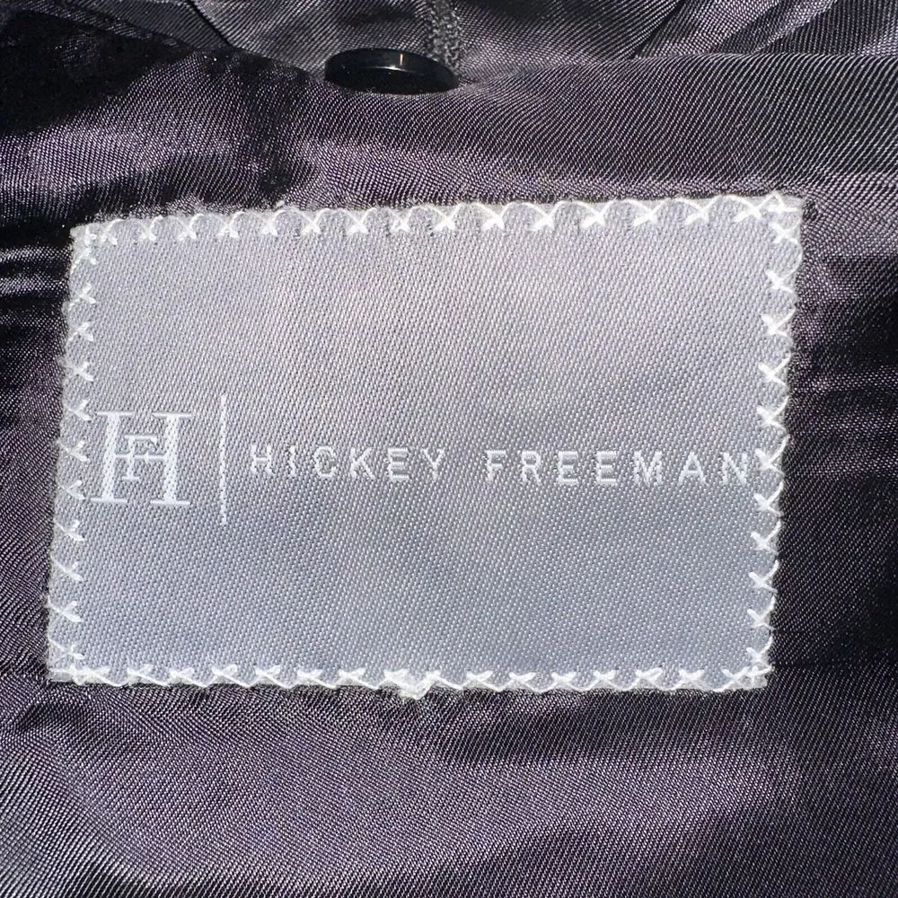 Hickey Freeman Madison‎ Black Birdseye/Microdot Wool Suit 46L W37